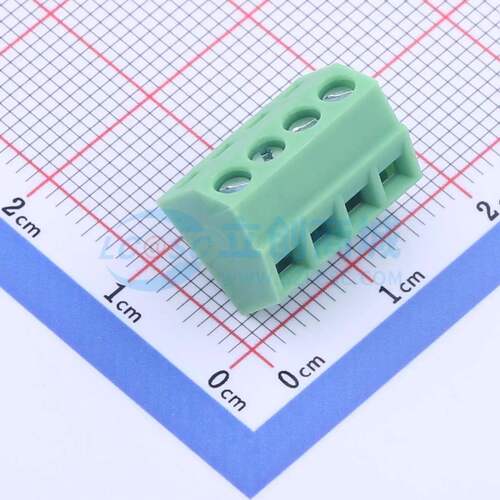 螺钉式接线端子KF127S-3.5-4P 插件,P=3.5mm 1x4P 直插 绿色