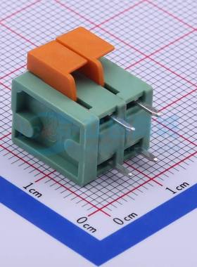 弹簧式接线端子JL142V-50802GA1 插件,P=5.08mm 1x2P 直插 绿色