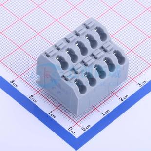 插件 弹簧式 2x5P 5.0 P=5mm 灰色 接线端子KF250T