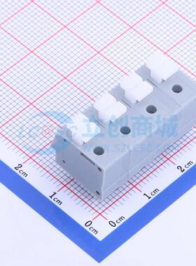 弹簧式接线端子KF202-7.5-4P 插件,P=7.5mm(交错脚) 1x4P 灰色