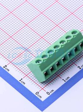 螺钉式接线端子JL102-38107G01 插件,P=3.81mm 1x7P 直插 绿色