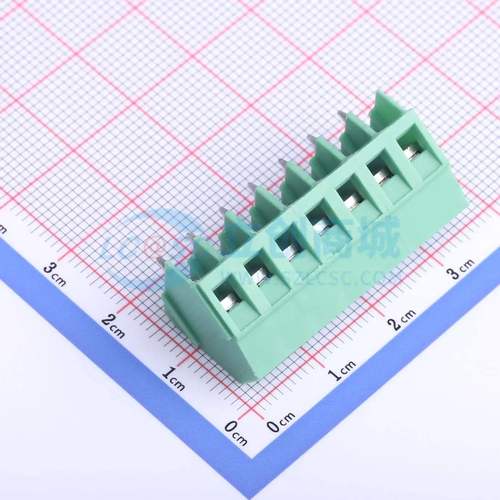 螺钉式接线端子DB103-5.0-7P-GN-S 插件,P=5mm 1x7P 直插 绿色