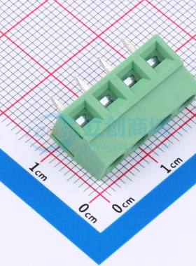 螺钉式接线端子DGL500-4P27V-MG361 插件,P=5mm 1x4P 直插 绿色