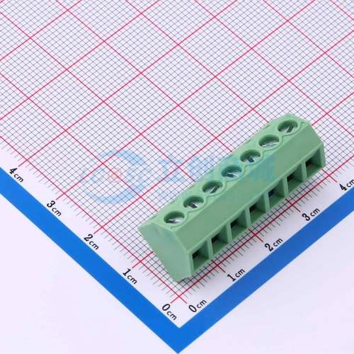 螺钉式接线端子DB127S-5.0-7P-GN-S 插件,P=5mm 1x7P 直插 绿色