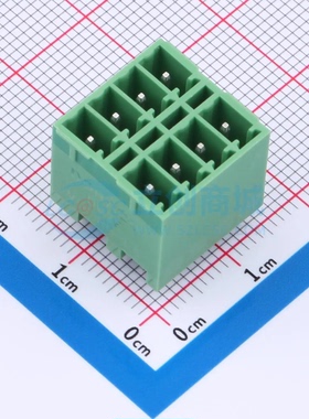 插拔式接线端子DB2EVHB-3.5-2*4P-GN 插件3.5mm 2x4P 板端/插座-