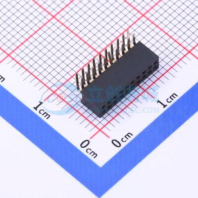 排母 X1321FR-2x10-C43D24 弯插,P=1.27mm 2x10P 方孔 电子元器件