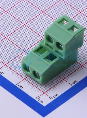 螺钉式接线端子KF127B-5.0-2*2P 插件,P=5mm 2x2P 直插 绿色