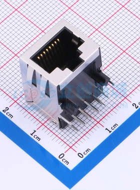 以太网连接器 X01AQ285HWADA2弯插 RJ45插座 不带LED 有屏蔽