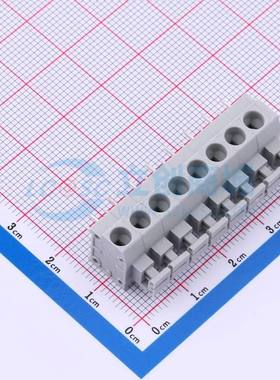 弹簧式接线端子DB260-5.0-8P-GY 插件,P=5mm 1x8P 灰色