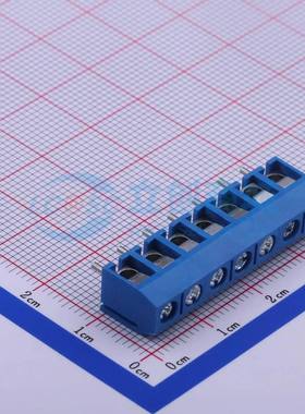 螺钉式接线端子JL301-50007U02 插件,P=5mm 1x7P 直插 蓝色