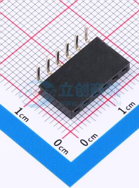 排母 FH2.54-06-06PWD 弯插,P=2.54mm 1x6P 方孔 电子元器件配单