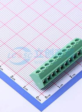 螺钉式接线端子JL102-35010G01 插件,P=3.5mm 1x10P 直插 绿色