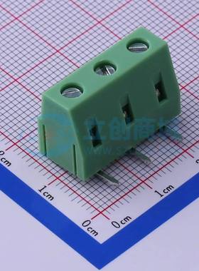 螺钉式接线端子KF128R-7.62-3P 弯插,P=7.62mm 1x3P绿色
