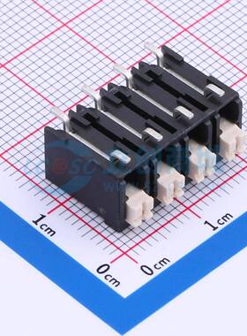弹簧式接线端子JL212R-SMT-50004BP1 SMD,P=5mm 1x4P 卧贴 黑色