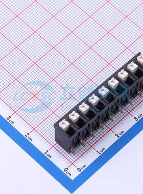 弹簧式接线端子JL212V-SMT-50009BP1 SMD,P=5mm 1x9P 立贴 黑色