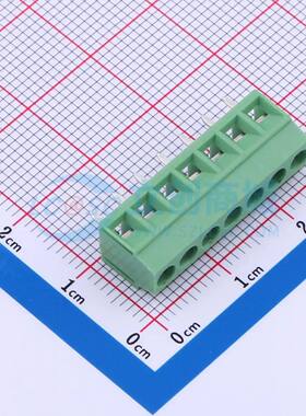 螺钉式接线端子DB125-3.5-7P-GN-S 插件,P=3.5mm 1x7P 直插 绿色