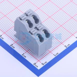 插件 弹簧式 2x2P 5.0 P=5mm 灰色 接线端子KF250T