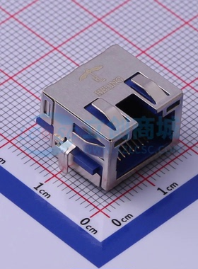 以太网连接器(RJ45 RJ11) MJ88-U011-RVSL2-C插件 RJ45插座 带LED