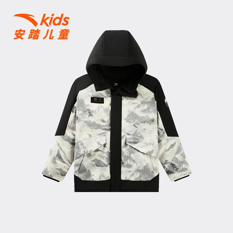 安踏儿童2025冬新款男大童中国冰雪热返保暖防风羽绒服