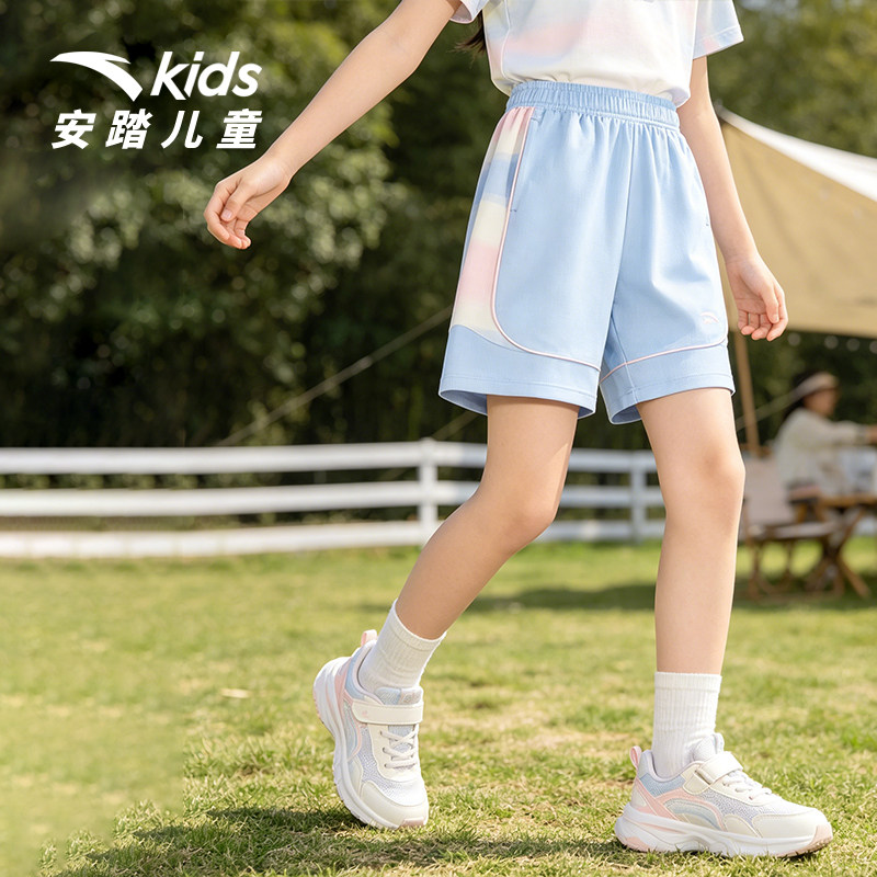 安踏儿童女大童针织五分裤2026年秋季新款透爽中大童篮球运动短裤