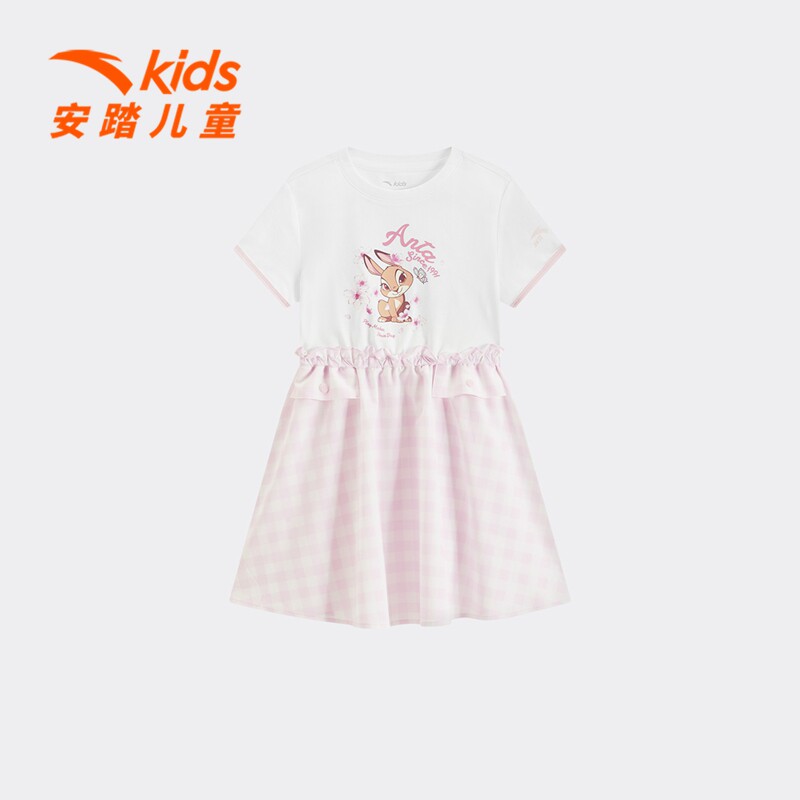 小鹿斑比安踏儿童女小童连衣裙2026年夏季新款遮热凉感女孩运动裙