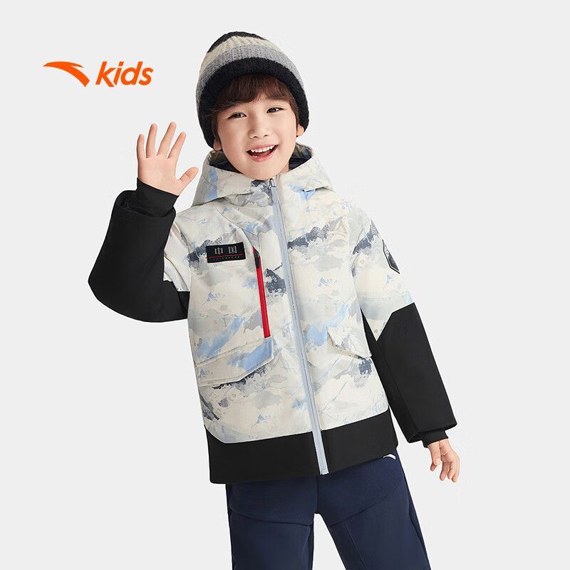 安踏儿童2025冬新款男小童中国冰雪热返保暖防风羽绒服