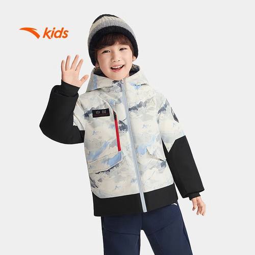 安踏儿童2025冬新款男小童中国冰雪热返保暖防风羽绒服