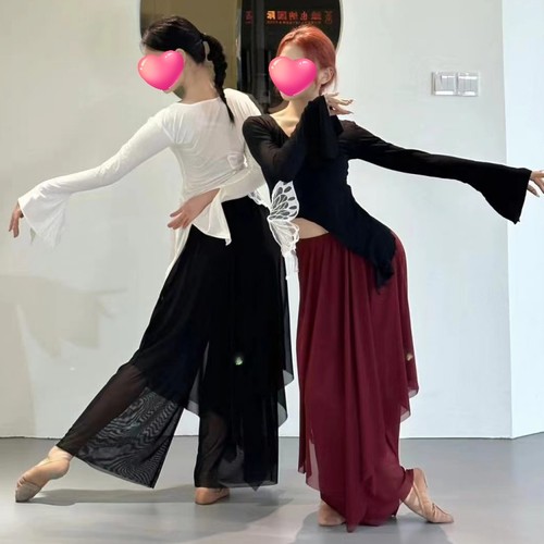 古典舞舞蹈服莫代尔喇叭袖蝴蝶