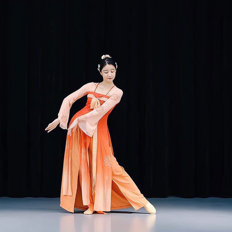 梦回汉唐服宫廷风齐胸飘带长款上衣可以跳舞舞蹈艺考服玉兔公主风