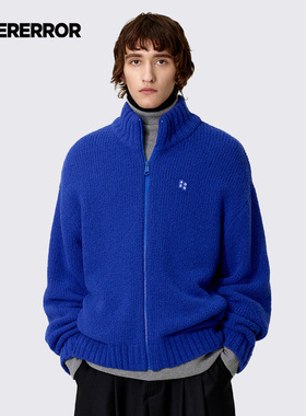 ADERERROR SIG系列 TRS Tag 拉链毛衣01 圆形底端针织毛衣开衫