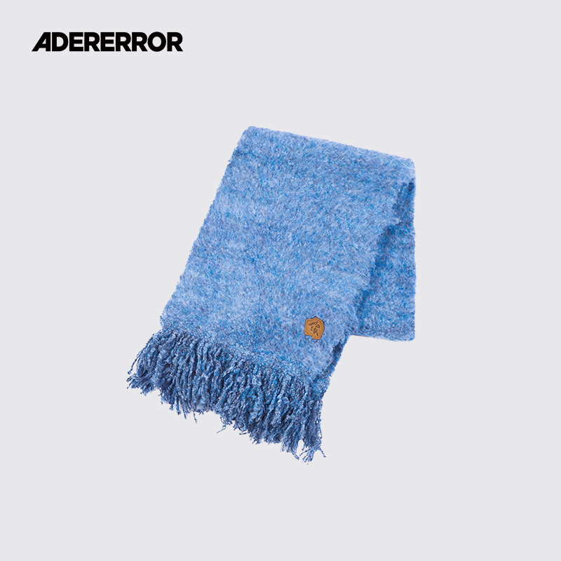 ADERERROR 时尚潮流笔刷质感针织围巾柔软触感围巾