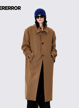 ADERERROR 23FW Edin 大衣秋季新品曲线袖子宽松羊毛单排扣风衣