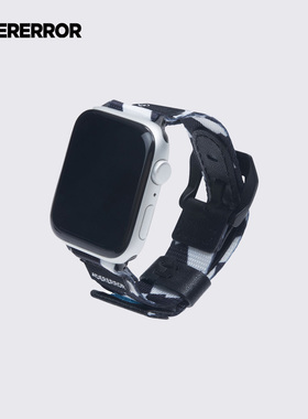 ADERERROR  Tech系列 Tenit watch strap蓝色皮革边黑色手表带