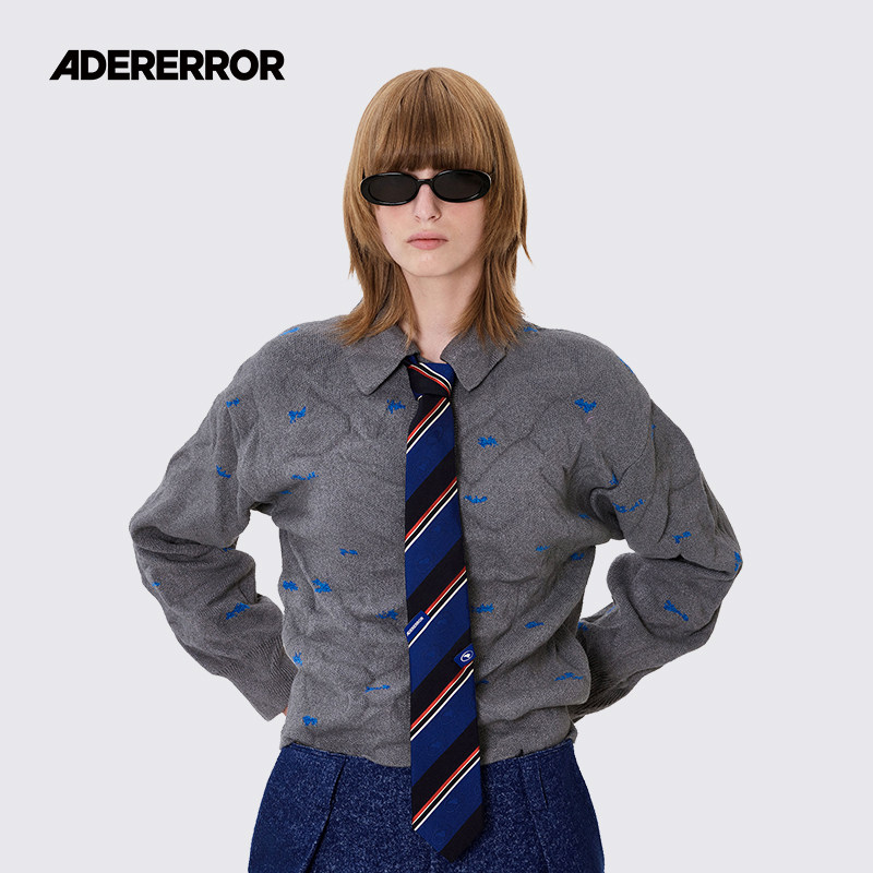 ADERERROR经典款皱纹针织开衫