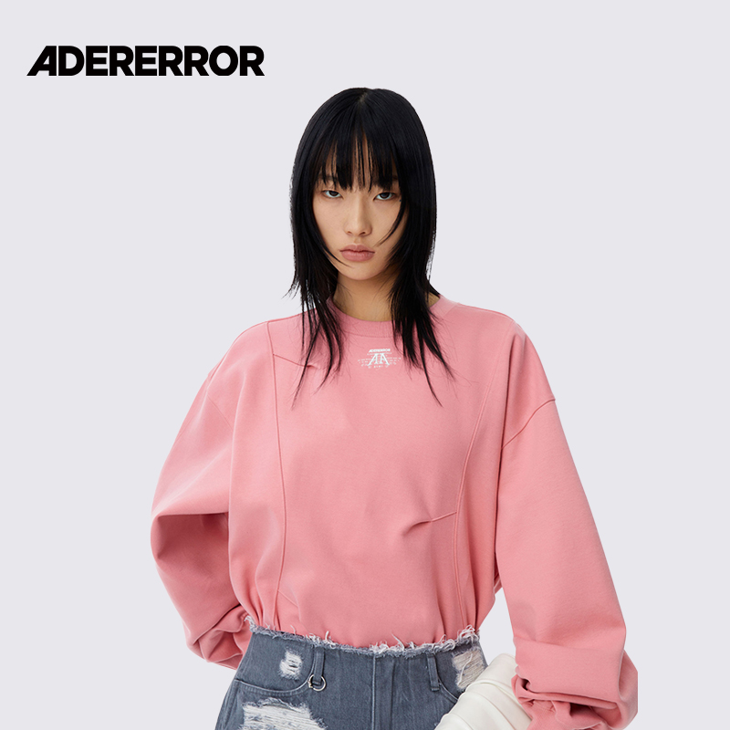 ADERERROR补丁开叉圆领运动衫