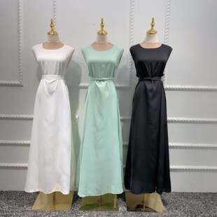 打底背心内搭女装修身长裙Sleeveless Dress Long Muslim Robe