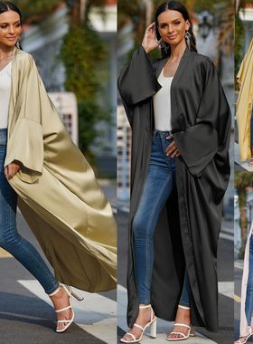 大码开衫迪拜外搭长袍muslim robee Eid Islam women dress