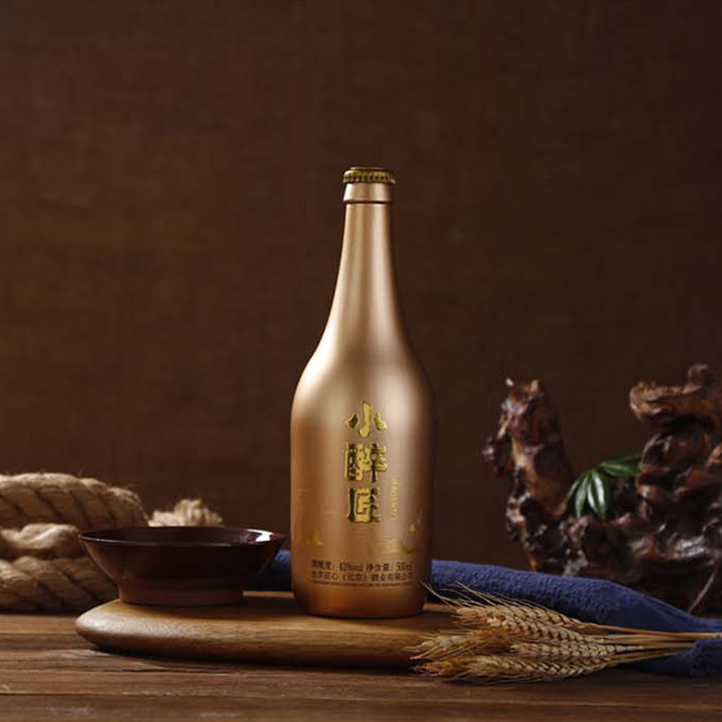 北京二锅头小醉匠金瓶43度500ml*6瓶装白酒浓香型纯粮酿造优级酒