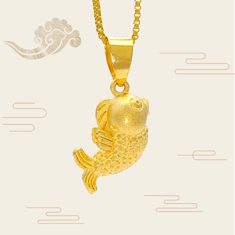 新款春夏小清新直播铜合金实心小锦鲤小鱼项链