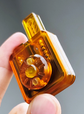 EDC兔叽PEI机械按压推牌指尖陀螺叮叮段落啪啪币解压玩具黑科技