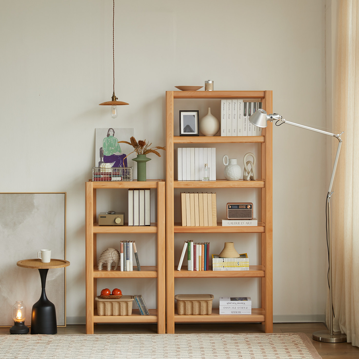 重型纯榉木实木书架多层置物架