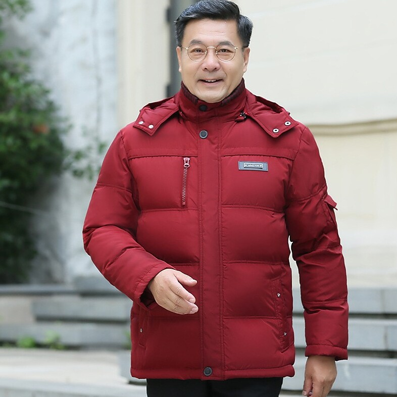 高端品质冬季款中年男士加厚大码羽绒棉服中老年爸爸爷爷保暖外套