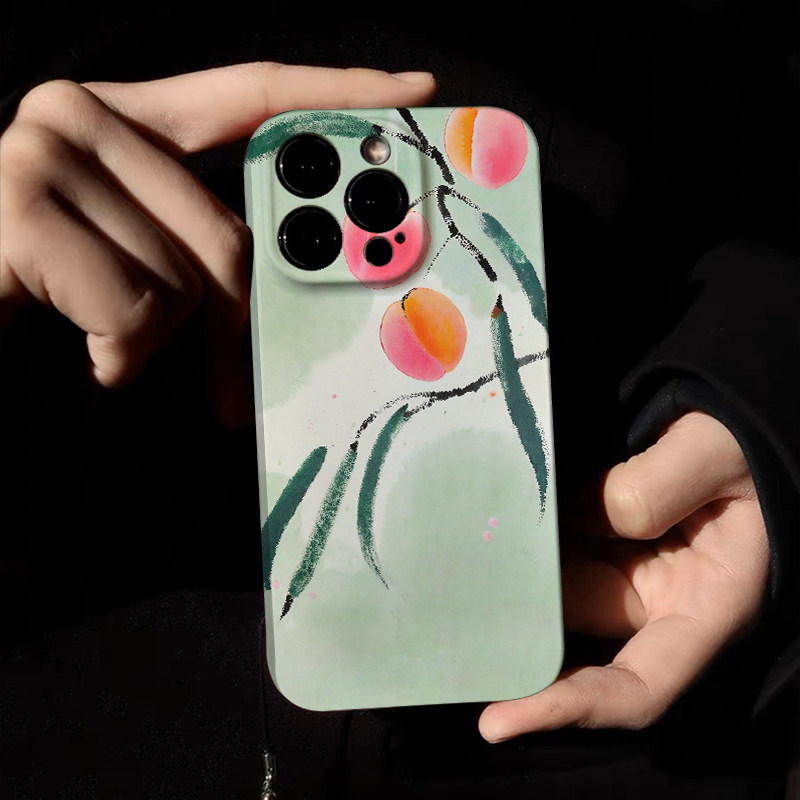 原创新款小众【柳绿桃红】中国风意境适用iPhone15promax手机壳小米14苹果14华为mate6011全包镜头13防摔软壳,3C数码配件,手机保护套/壳,淘宝优惠券,粉丝福利购,淘宝优惠卷
