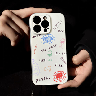 ins原创新品嘴馋小吃货适用于华为P70手机壳小众苹果15promax个性iPhone14全包防摔oppo小米vivo不撞款保护套