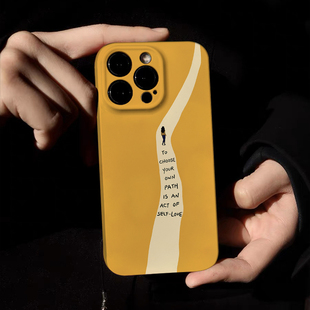 ins新品孤身远行适用于苹果14promax小众iPhone15/13高级华为mate60国风oppo防摔vivoX100小米不撞款软保护套