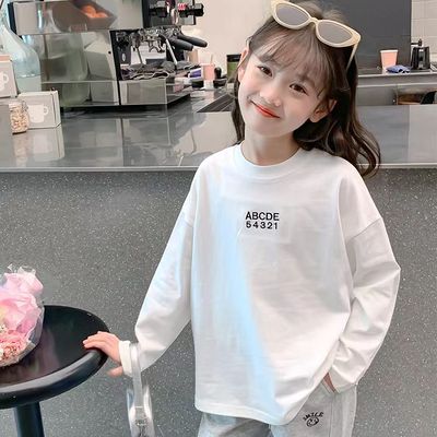 女童纯棉白色百搭打底衫