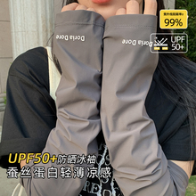 2024新款冰丝冰袖夏季宽松可调节男女防晒袖套长骑行开车手袖护袖