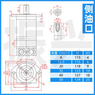 微型液压马达OMM 20小型油马达高转速BMM 12.5高速马达 BMM