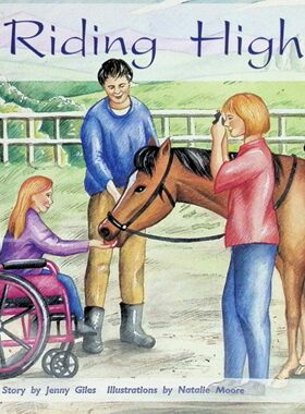 PM故事书系原版引进英语绘本RidingHigh珍妮吉尔斯著娜塔莉摩尔绘温馨故事展现人与动物美好情感传递对残疾儿童关爱适合36岁亲子