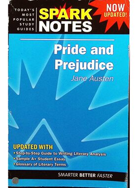 傲慢与偏见原版书英语经典文学斯帕克笔记SparkNotes女生适读英国作家简奥斯汀代表作哈佛学生编写学习指南包含情节分析人物解析